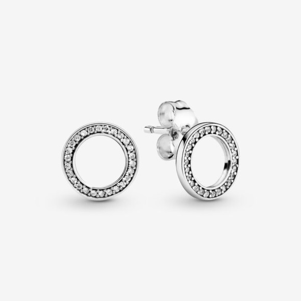 Sparkling Circle Stud Earrings Pandora Australia Sterling Silver